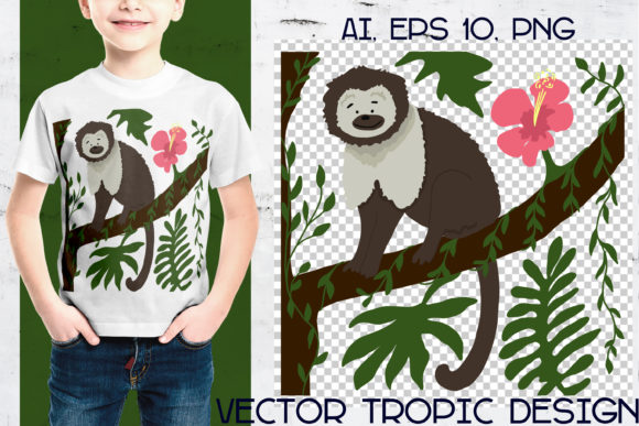 Download Tropical Animal, Monkey, Kids Vector Ill - Tropic Collection