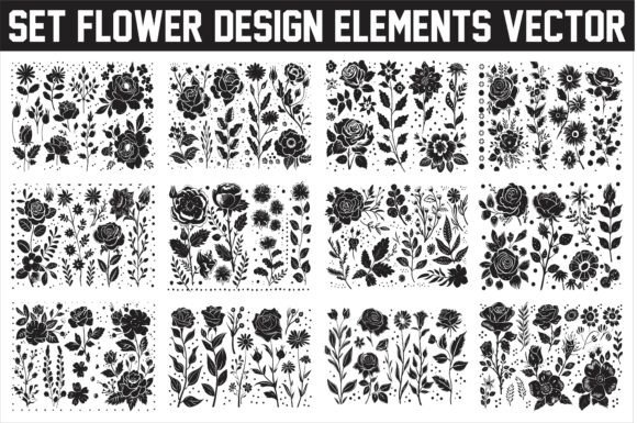 Download Elegant Floral Design Elements Vector - Premium Bundle