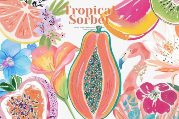 Download Tropical Watercolor Clipart Bundle - Tropic Collection